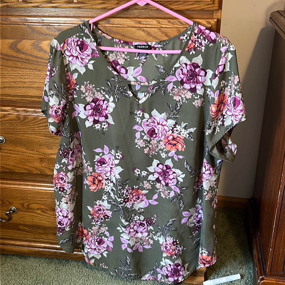 Torrid 2 floral sheer top